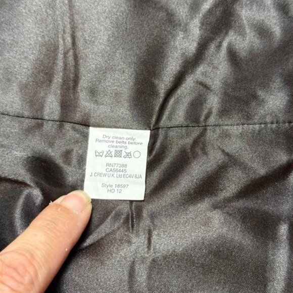 J.Crew Stadium Cloth Nello Gori Gray Wool Blend Belted Trench Coat - Picture 9 of 13